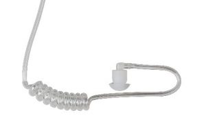 Clear Acoustic Tube Earbud with Elbow and Quick Disconnect
