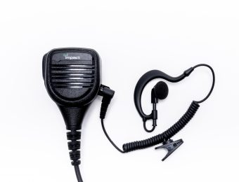 Gold Series listen-only earpiece connected to PRSMA speaker mic