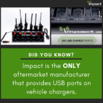 Impact offers USB Ports on Two Way Radio Vehicle Chargers